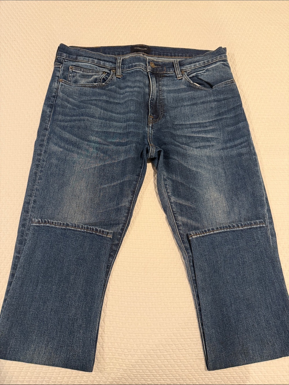 J. Crew Men's Japanese Slim Straight-Leg Denim Jeans in Mid Blue Wash 35 x 32